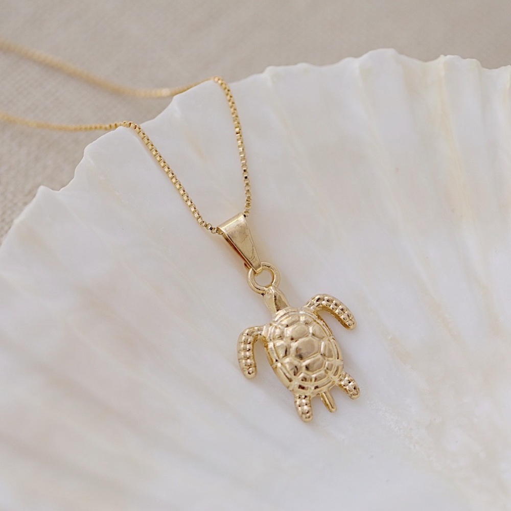 Sea Turtle Necklace | 18k Gold Filled - Picture 2 of 8